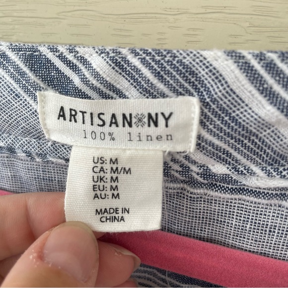 Artisan NY Striped Linen Top Size M - Picture 6 of 6